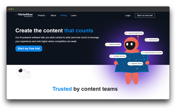 AI SEO Tools, SEO Tools , Best Tools for 2025 , MarketMuse AI-Powered Tool
